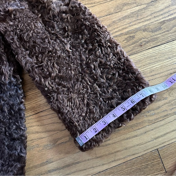 incredible vintage authentic Persian lamb chocolate brown fur swinger coat M-/L - Picture 10 of 12